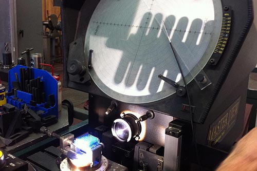 Reverse-engineering toy dimensions with an optical comparator